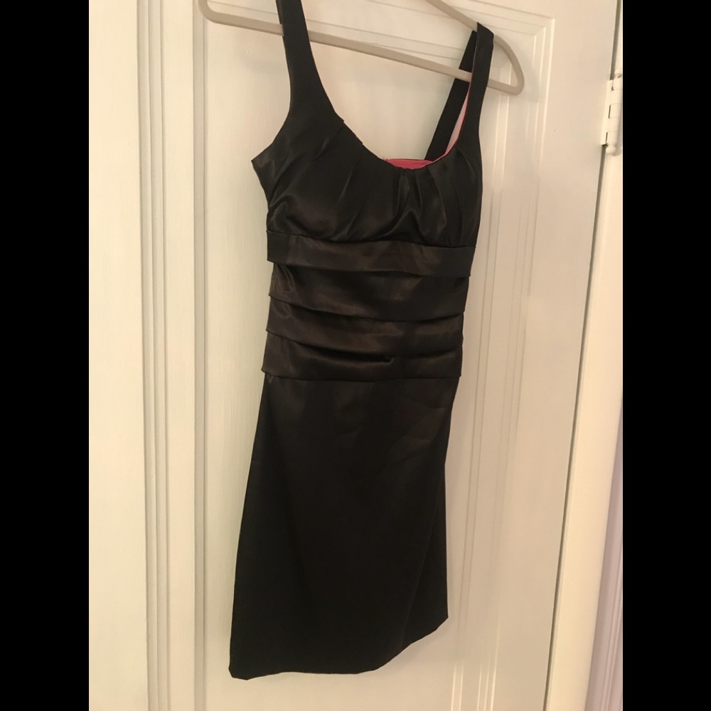 Black satin dress